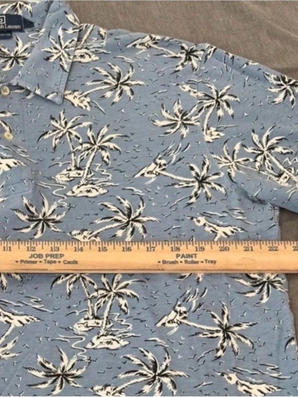 VTG 90Polo by Ralph Lauren Men's AlI-Over Palm Tree Print ShortSleeve Polo Shirt
